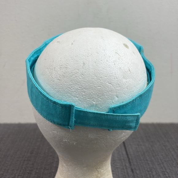 Florida Visor Womens Adjustable Blue White Hibiscus Flower Strapback Shade Shack - Picture 7 of 13